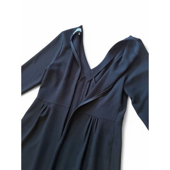 Sita Murt Women’sMidi BlackDress 3/4 Sleeves Wrinkle free Front slit Zip at back - Picture 7 of 10